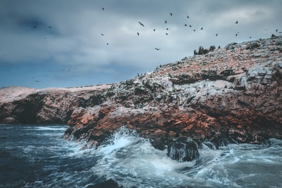 海浪摄影岩层